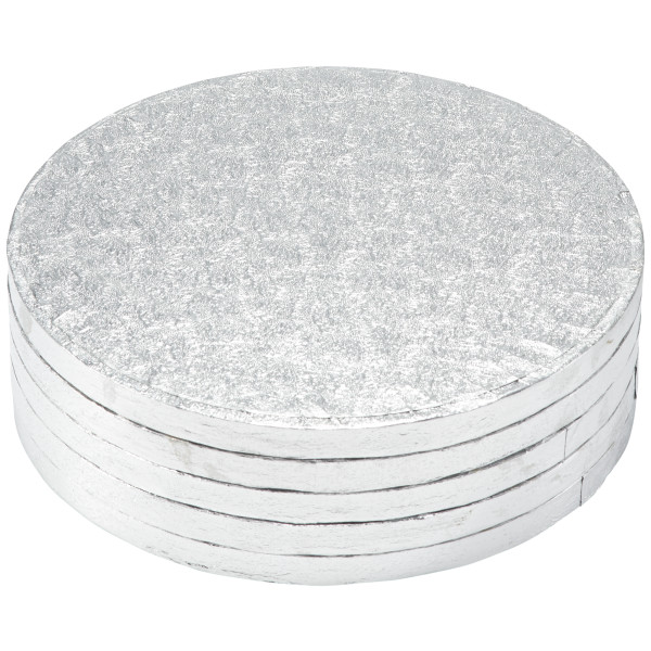 8" Round Silver Foil Cake Board