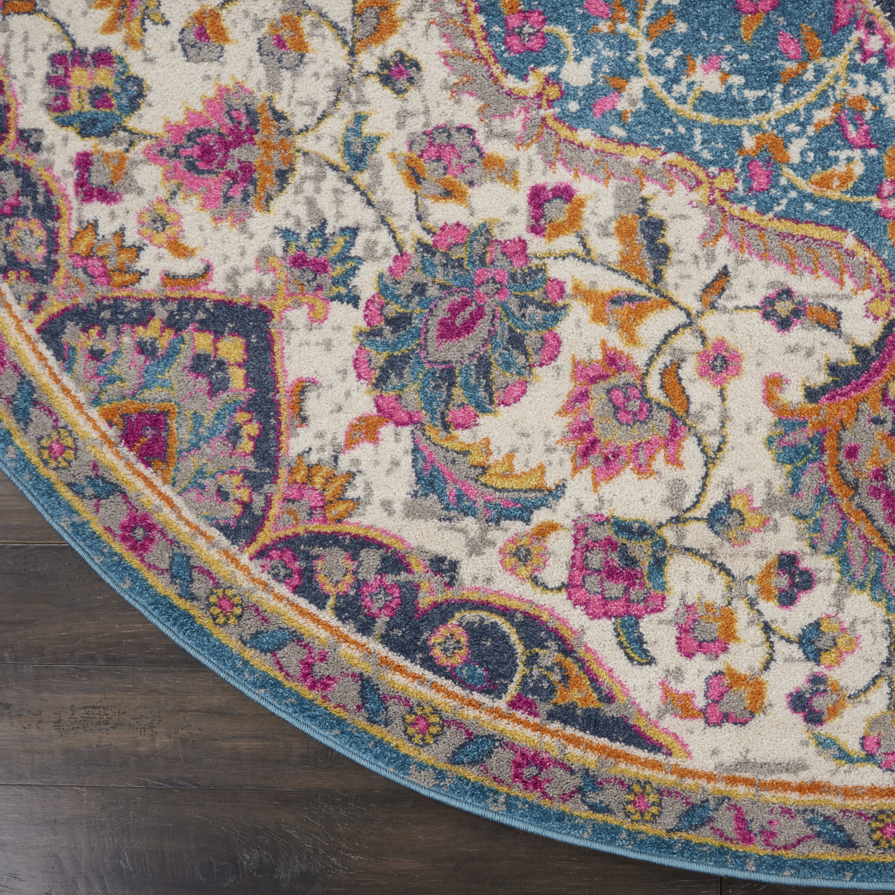 Nourison Passion 8' x Round Ivory Multicolor Transitional Indoor Rug