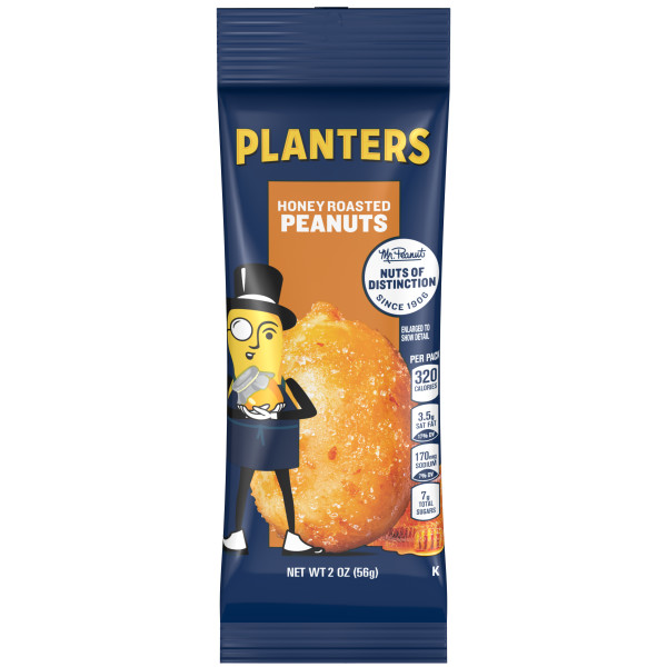 PLANTERS(r) Honey Roasted Peanuts 144/2oz . C1C1 - Front Center In Package (Hi Res)