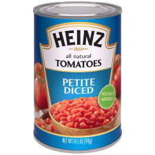 Heinz No Salt Added Petite Diced Tomatoes 14.5 oz Can