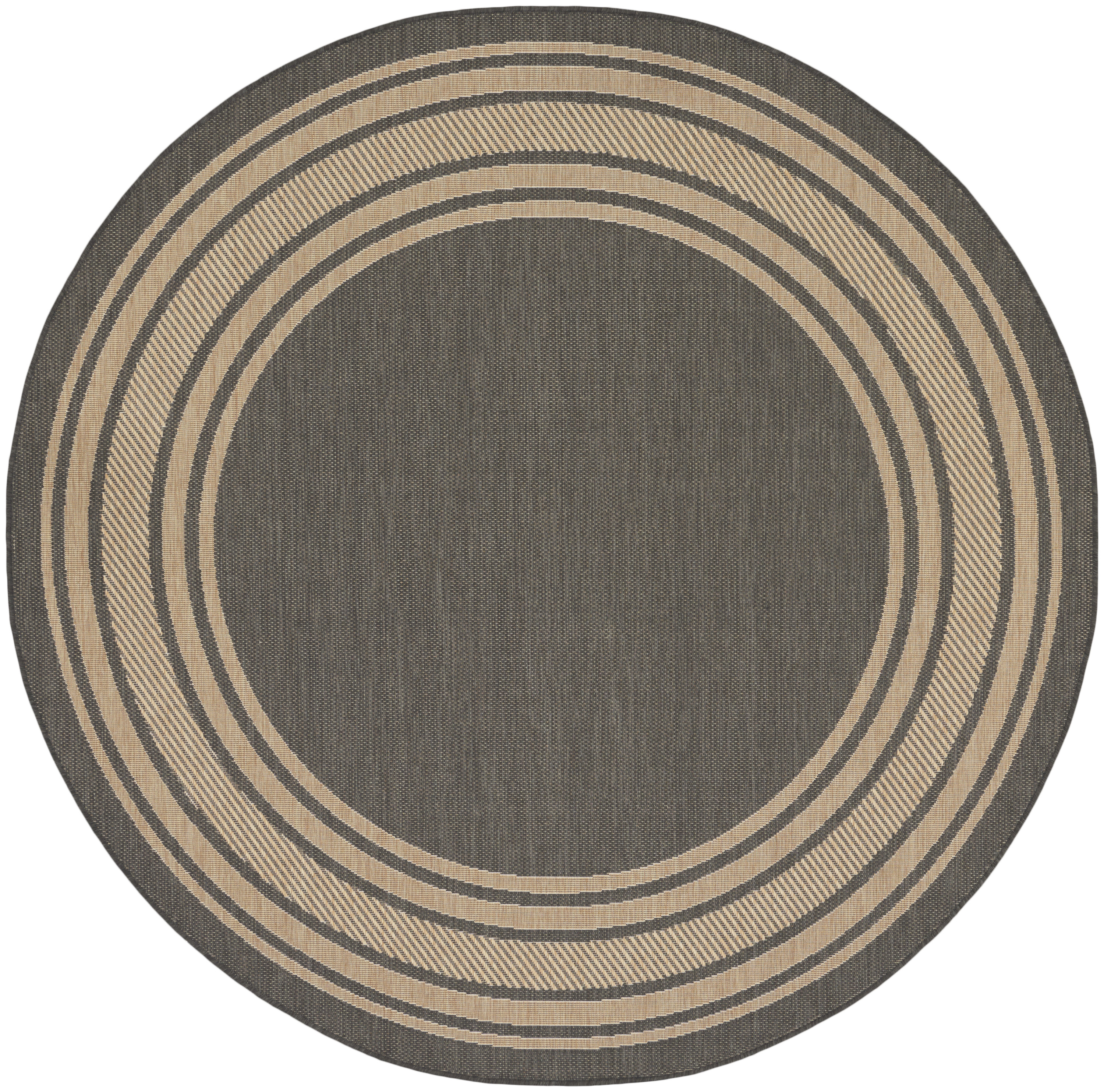 Nourison Horizon Indoor/Outdoor 8' x Round Charcoal Modern Rug