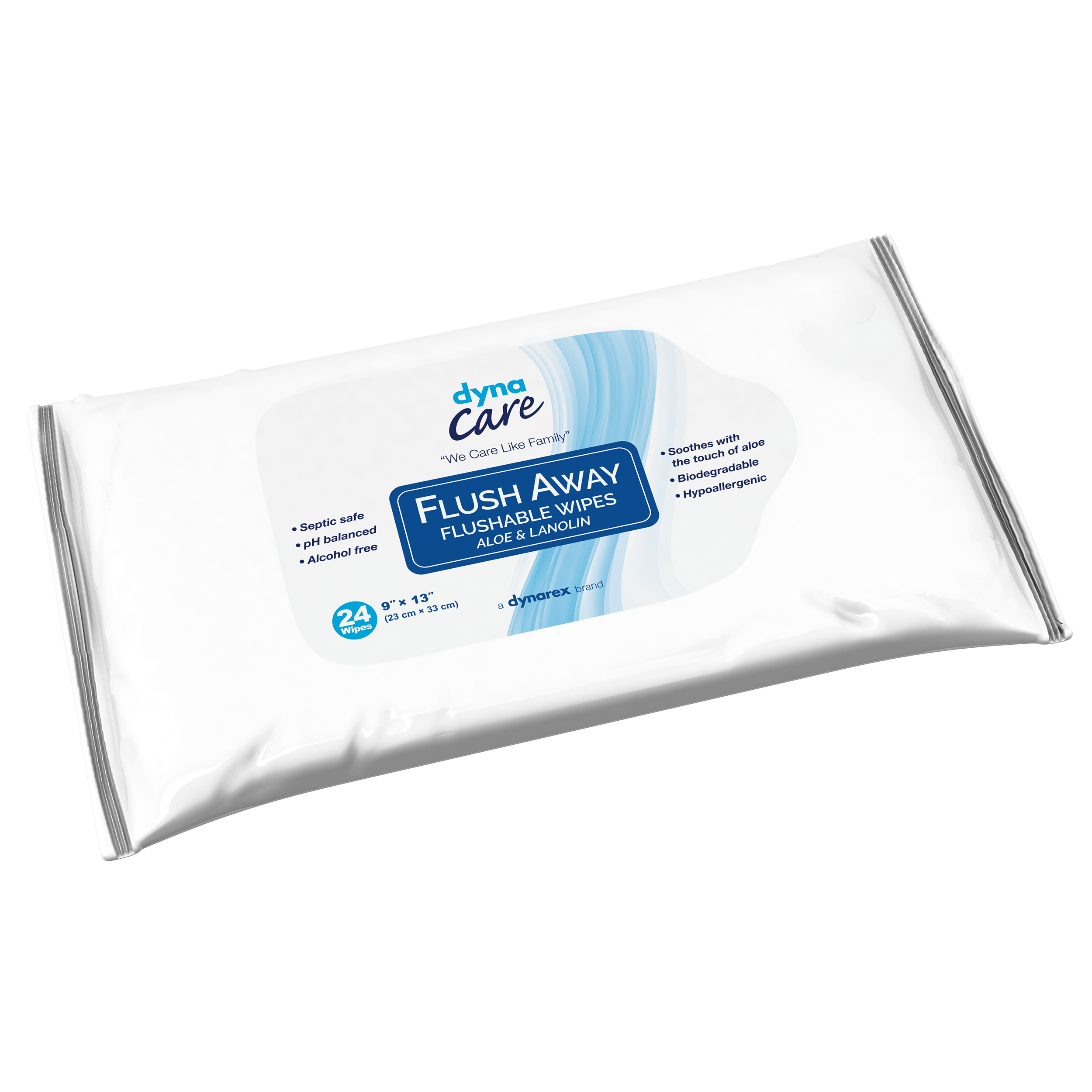Flushable Wipes (Adult) 9 x 13in - 24 wipes/soft pack
