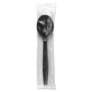 Boardwalk, Heavyweight Wrapped Polypropylene Cutlery, Soup Spoon, Black