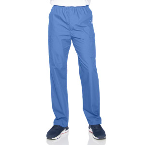 Landau Essentials 7 Pocket Scrub Pants for Men: Classic Relaxed Fit, Elastic, Zipper Front, Pull-on Medical 8555-Landau