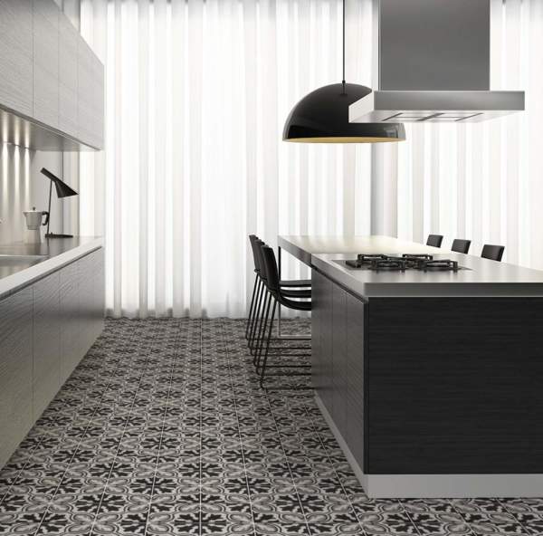 cement | pool room | white, black + metal 