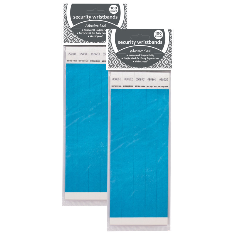 DuPont™ Tyvek® Security Wristbands, Blue, 100 Per Pack, 2 Packs