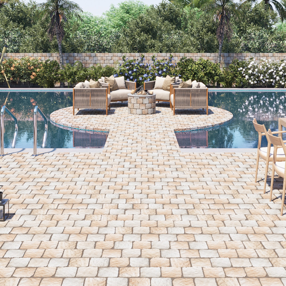 Country Beige 5-7/8 in. x 5-7/8 in. Porcelain Floor and Wall Tile