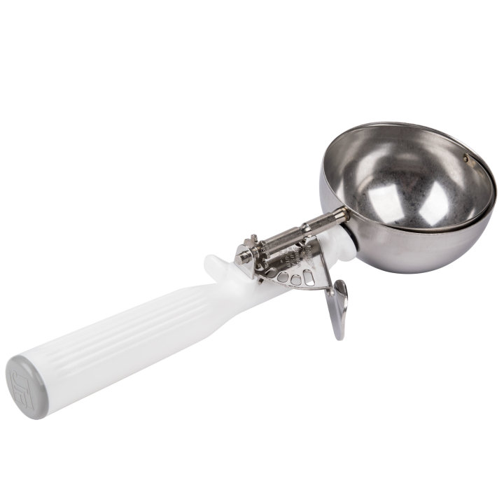 5 ⅓-ounce one-piece thumb disher with white handle