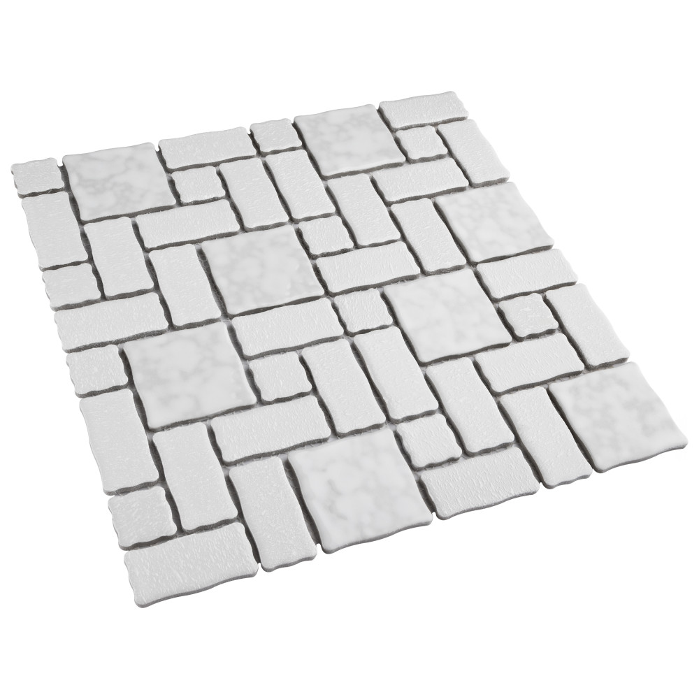 Academy White 11-7/8 in. x 11-7/8 in. Porcelain Mosaic Tile