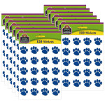 Teacher Created Resources&reg; Blue Paw Prints Stickers, 1" Square, 120 Per Pack, 12 Packs TCR5747-12