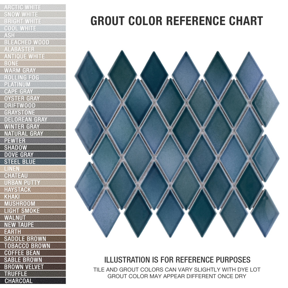 Hudson Kite Aquamarine 10-1/8 in. x 11-3/4 in. Porcelain Mosaic Tile