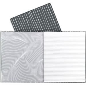 Cuaderno profesional de tapa dura, 96 páginas, rayas universitarias, 8-1/2" x 10-7/8", rayas blancas y carbón