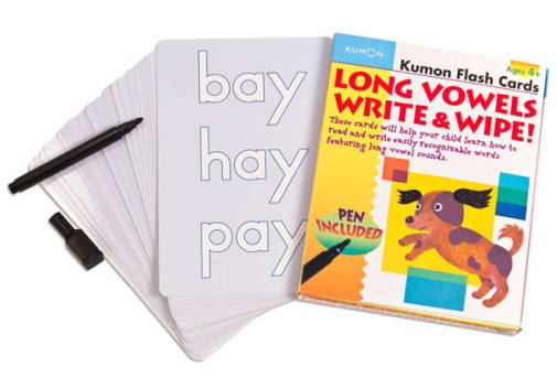 Kumon Long Vowels Write & Wipe Flash Cards