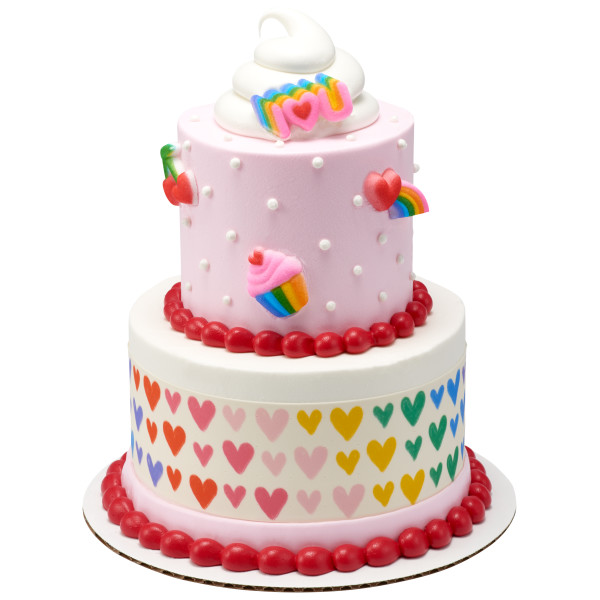 Bright Rainbow Hearts PhotoCake® Edible Image® Strips
