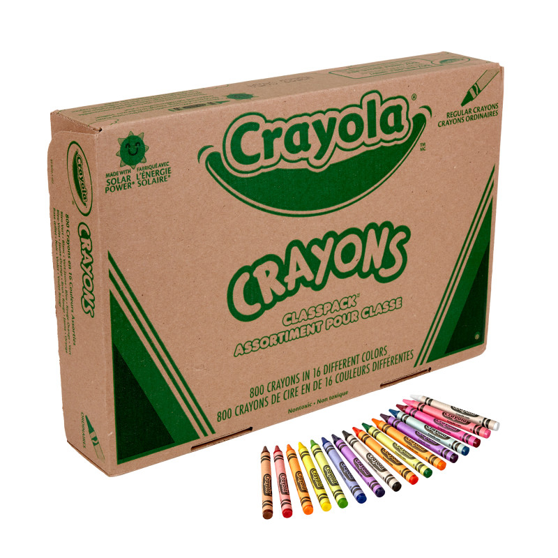 Crayon+Classpack+%2C+Reg+Size%2C+16+Colors%2C+Pack+of+800