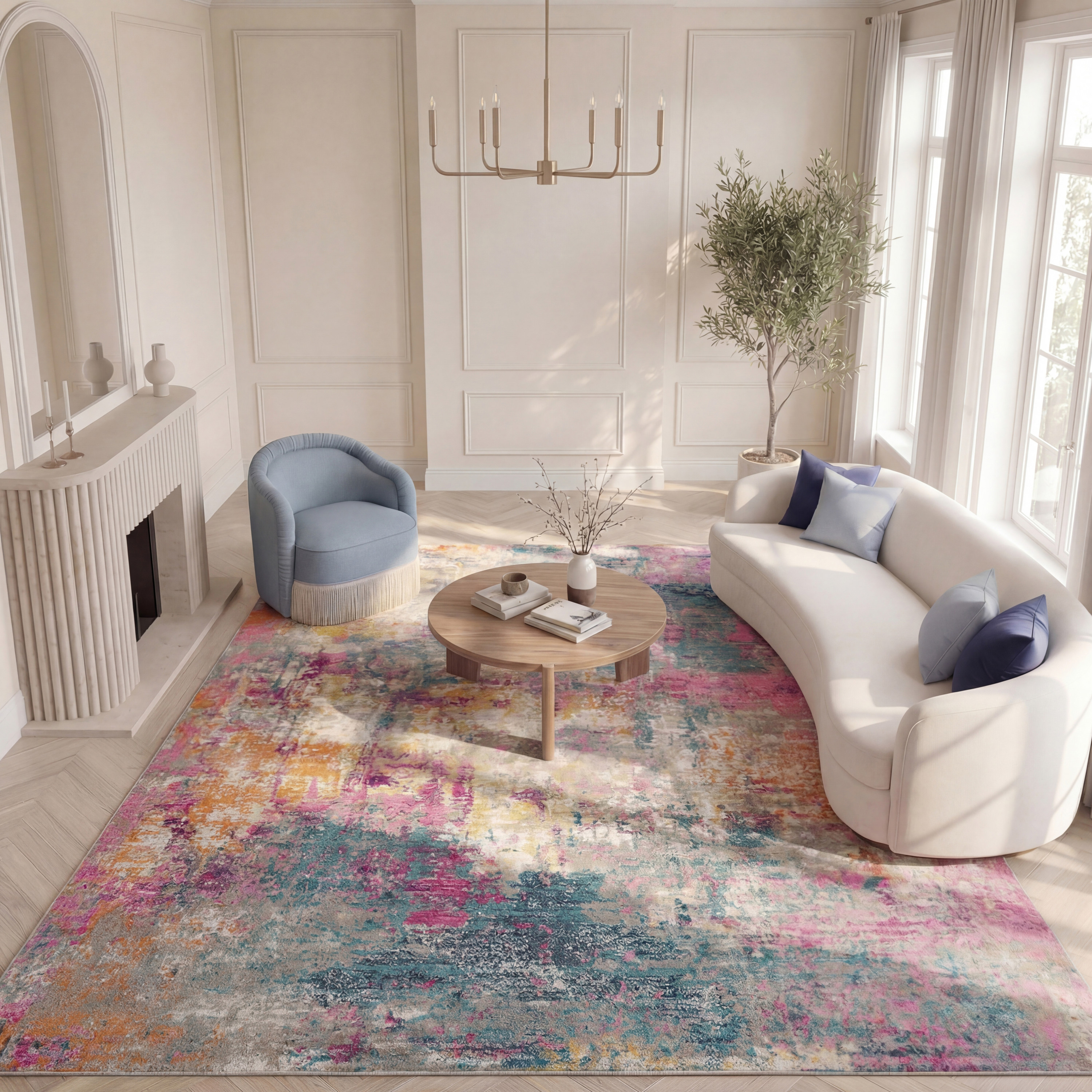 Nourison Passion 8' x 10' Ivory Multicolor Modern Indoor Rug