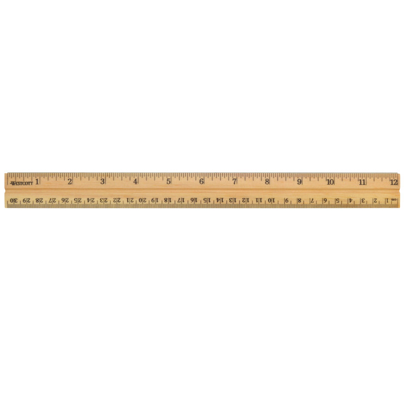 School Wood Ruler, 12"