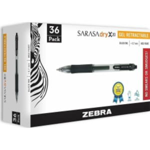 Retractable Gel Pens, 0.7mm Medium Point, Black Ink, Rapid Dry, Comfort Grip, 36 Count