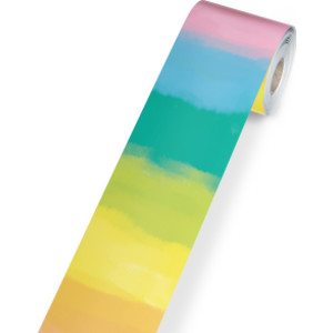 Happily Ever Elementary Creatively Inspired Watercolor Rolled Straight Bulletin Board Borders, 65 Feet