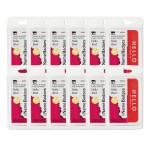 Charles Leonard Self-Adhesive Name Badges, Hello, Red, 100 Per Pack, 12 Packs CHL93535-12