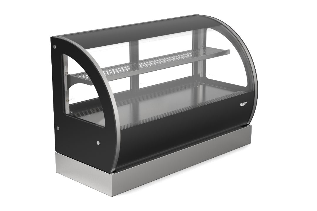 48-inch-wide 120-volt curved-glass countertop Refrigerated deli display case with rear access