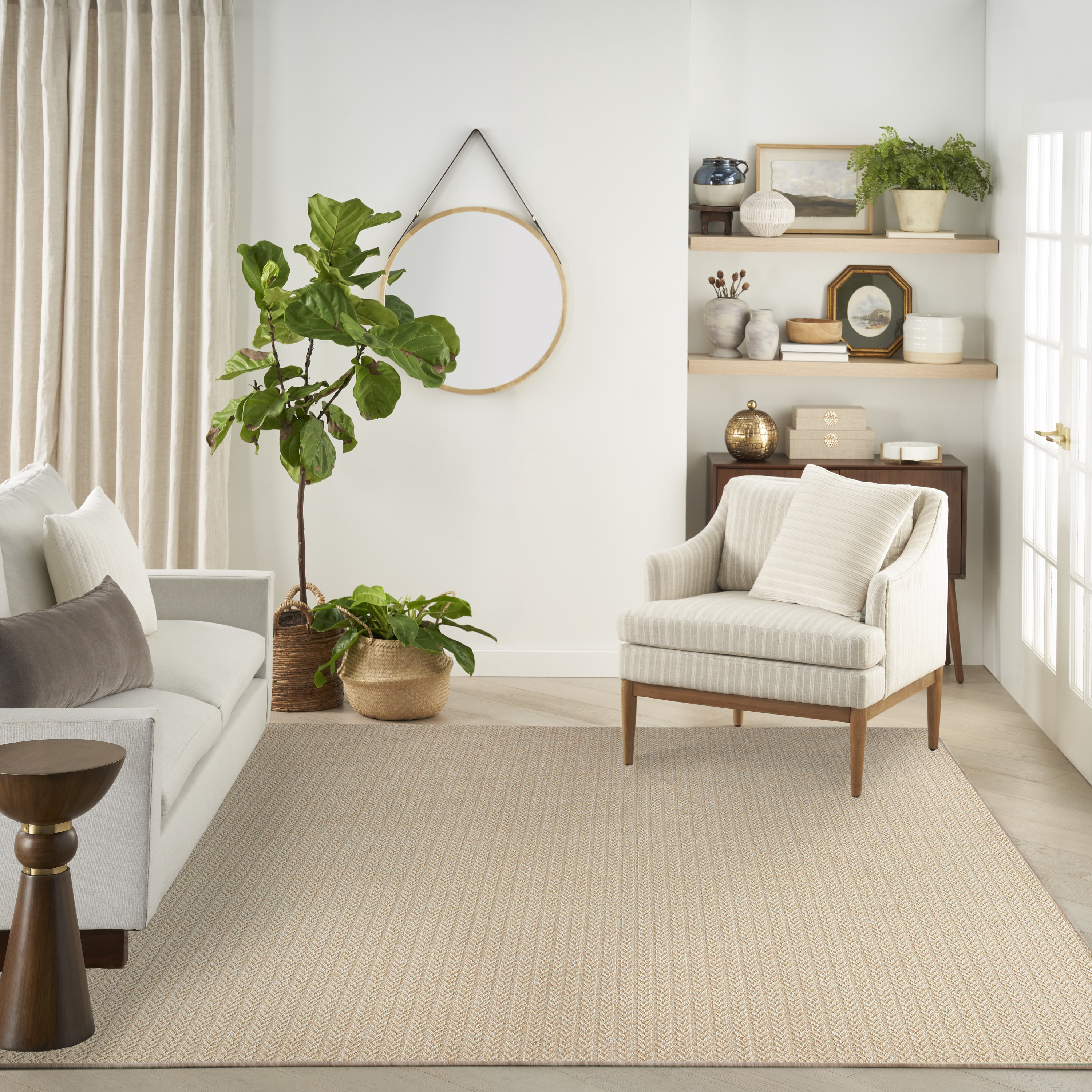 Nourison Tulum 9' x 12' Cream Outdoor Rug