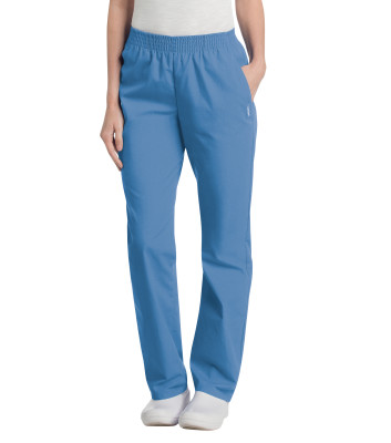 Landau Essentials Scrub Pants for Women: Classic Relaxed Fit Pull-on with Elastic Waist, Straight Leg, 2 Pockets 8327-
