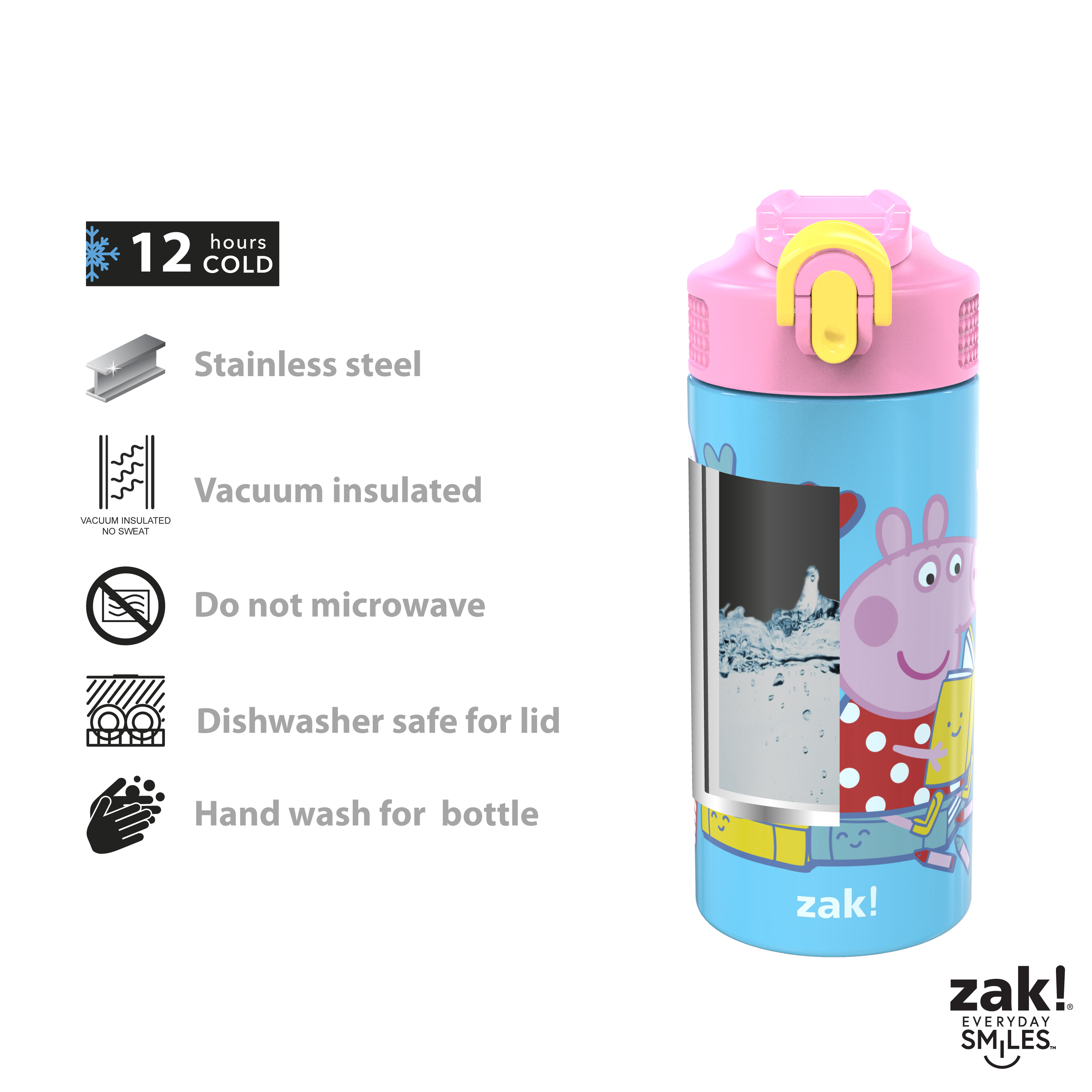 Peppa Pig 14 ounce Stainless Steel Vacuum Insulated Water Bottle, Peppa and Friends slideshow image 10 Peppa Pig 14 ounce Stainless Steel Vacuum Insulated Water Bottle, Peppa and Friends slideshow image 10