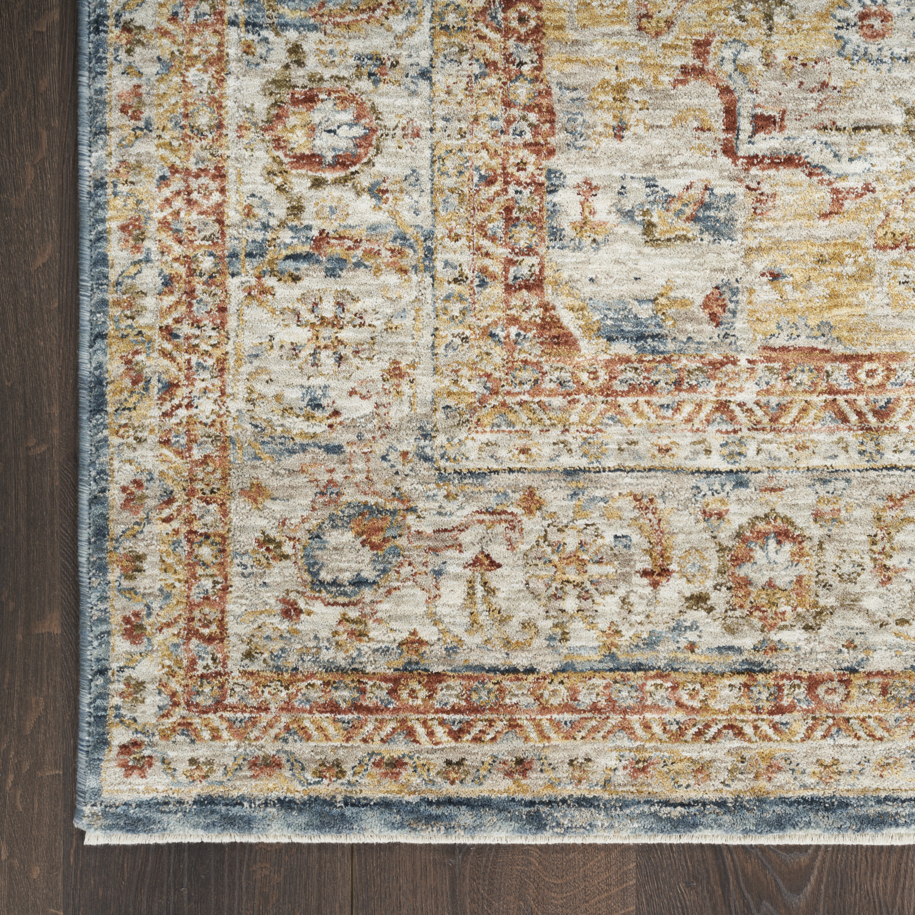 Nourison Sahar 9'3" x 12'7" Ivory Blue Vintage Indoor Rug