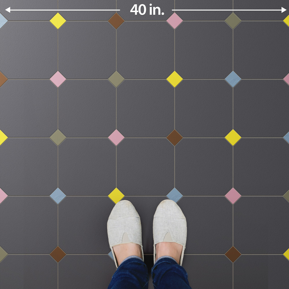 Vaudeville Octagon Antracita with Taco Multi 7-7/8 in. x 7-7/8 in. Porcelain Floor and Wall Tile