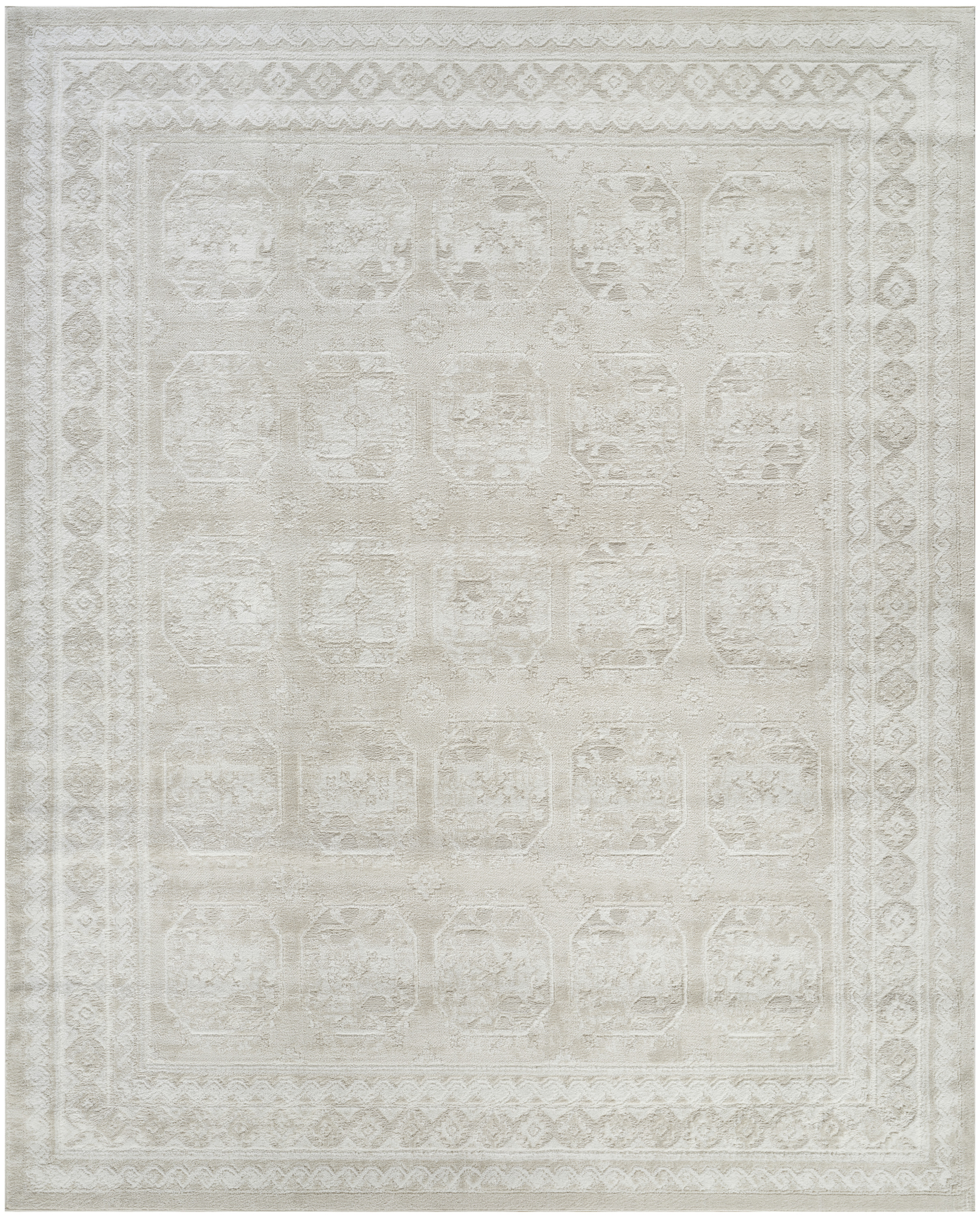 Nourison Dekor 7'10" x 9'10" Ivory Beige Vintage Indoor Rug