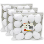 Hygloss&reg; Craft Foam Eggs, 2 Inch, White, 12 Per Pack, 3 Packs HYG51202-3
