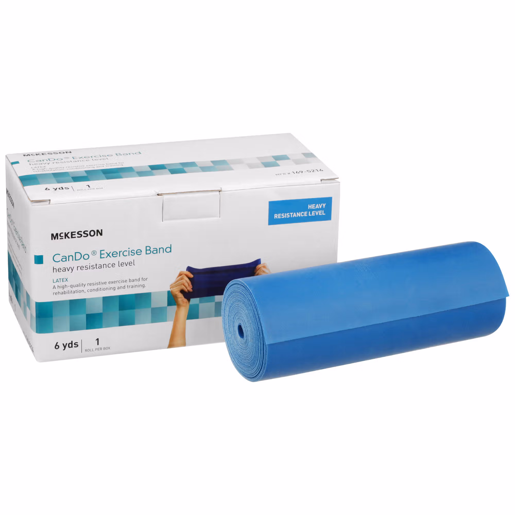 McKesson Exercise Resistance Band, Blue, 5 Inch x 6 Yard, Heavy Resistance