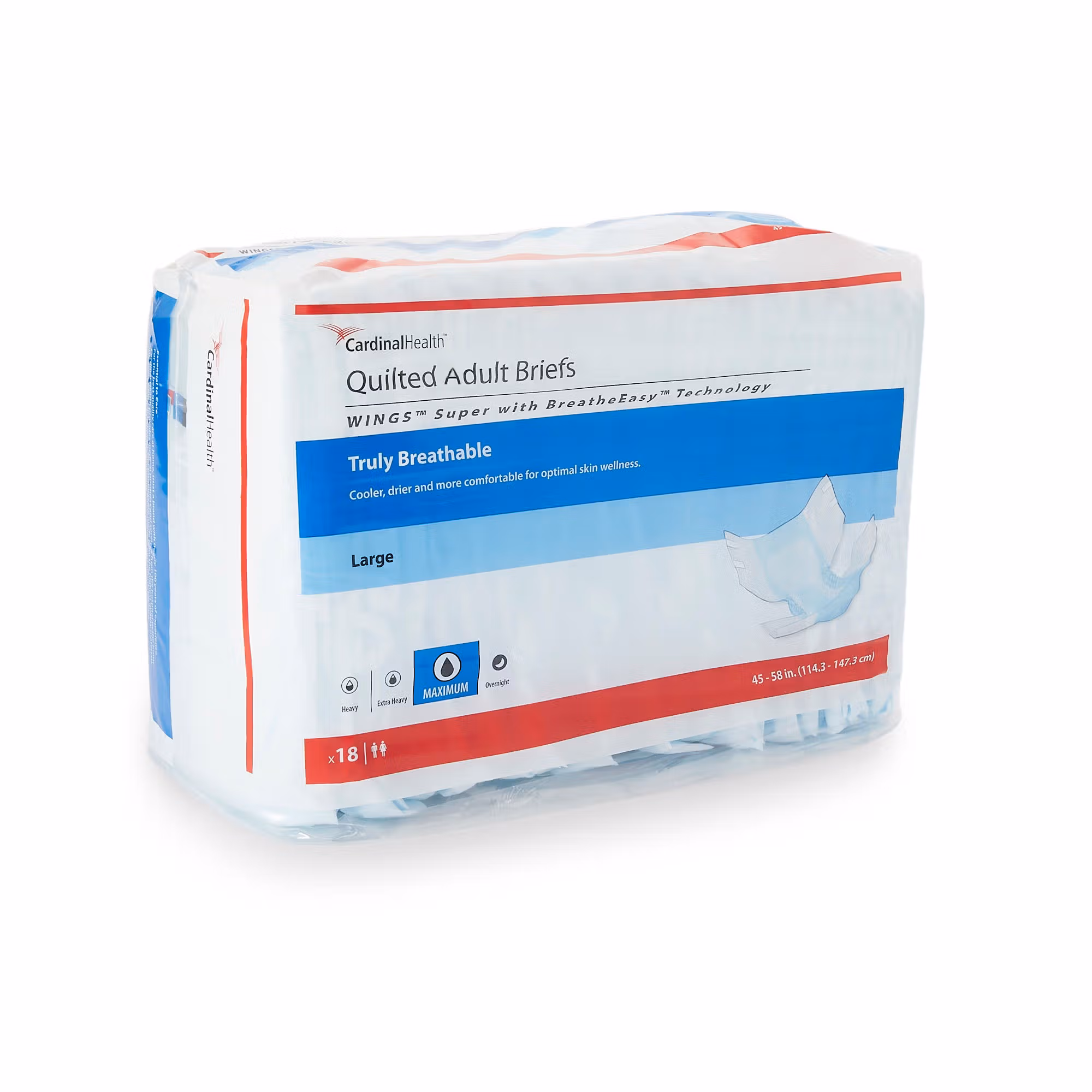 Wings™ Super Quilted Maximum Absorbency Incontinence Brief, Large
