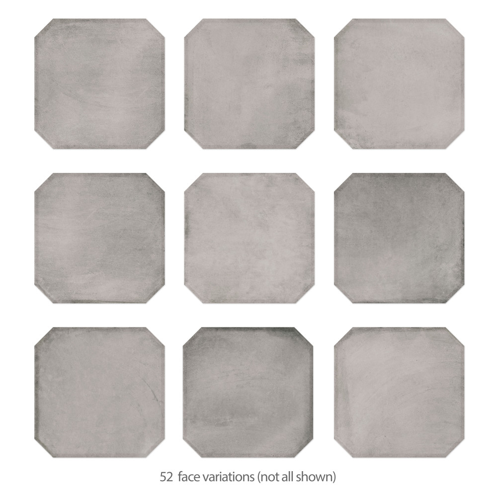Laverton Octagon Gris 7-7/8 in. x 7-7/8 in. Porcelain Floor and Wall Tile