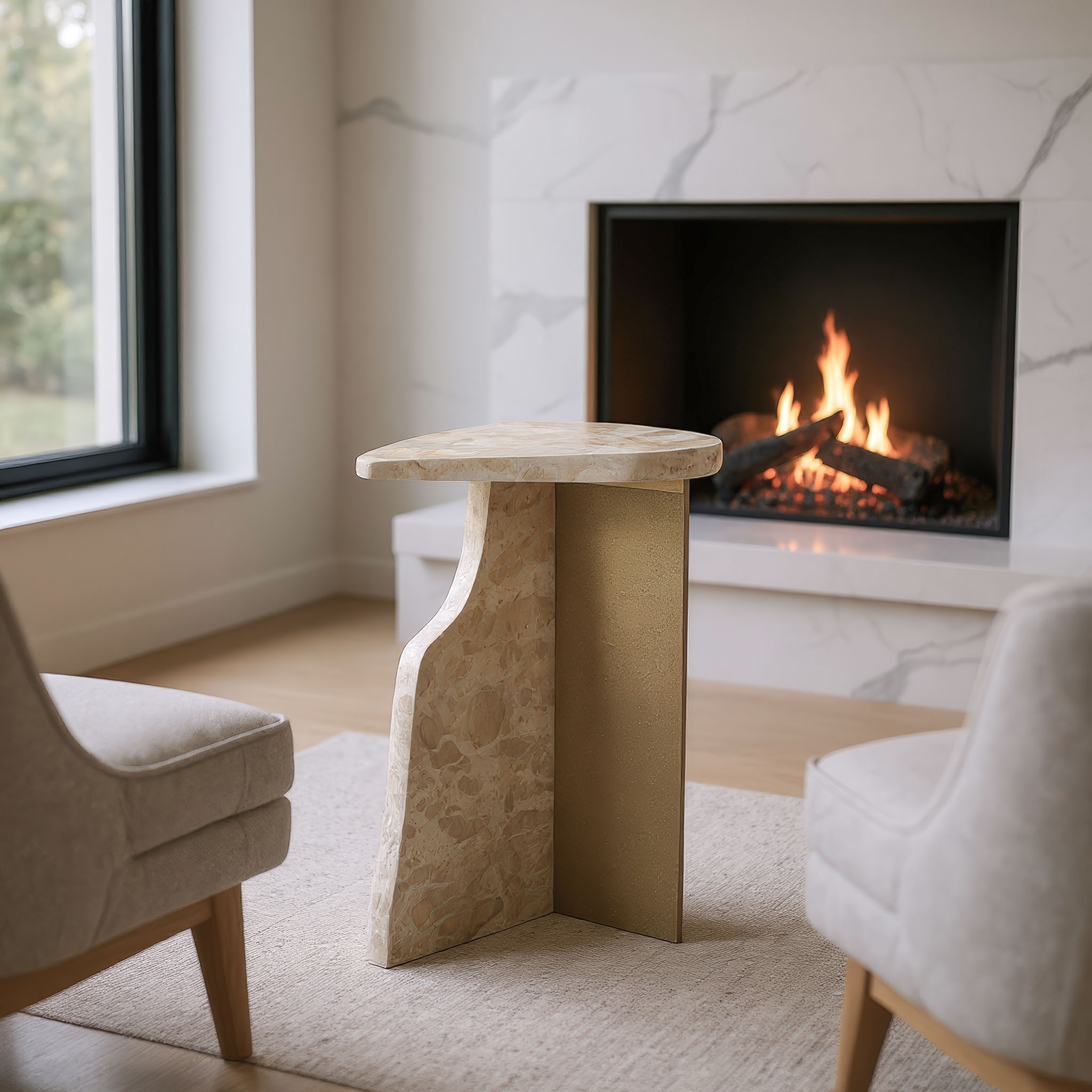 Surya Side Table Beige product image