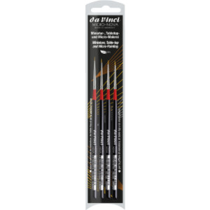 MICRO-NOVA Miniature Brushes, Synthetic, Acrylic & Oil, Round, Series 170, 4 Brush Set
