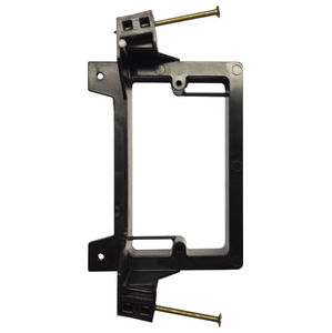 Low Voltage Mounting Bracket, Plastic, New Construction, Nail-On, Black, 1-Gang