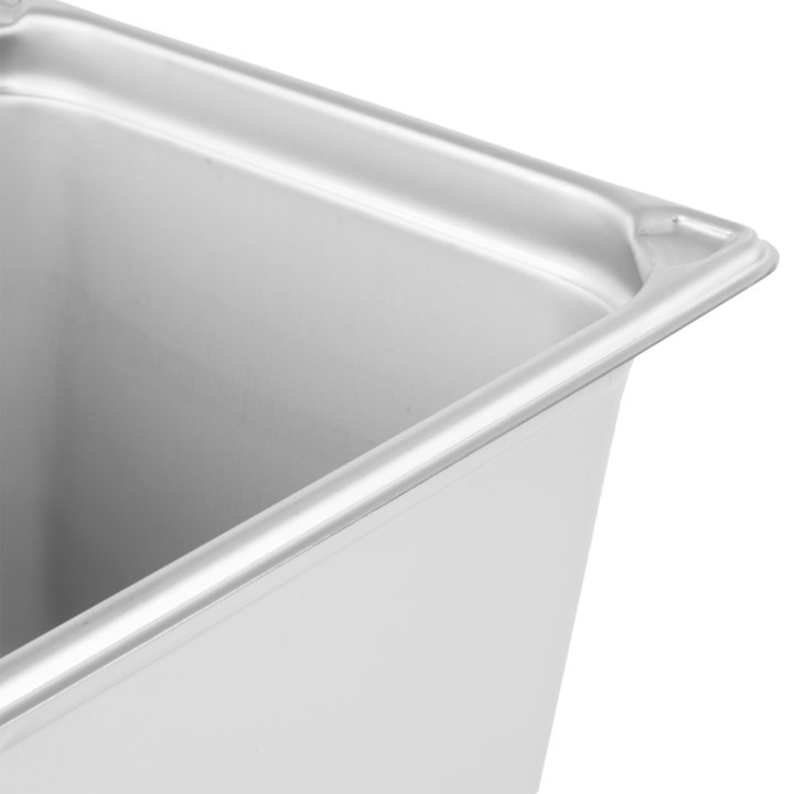 Half-size 8-inch-deep Super Pan® heavy-duty stainless steel transport pan