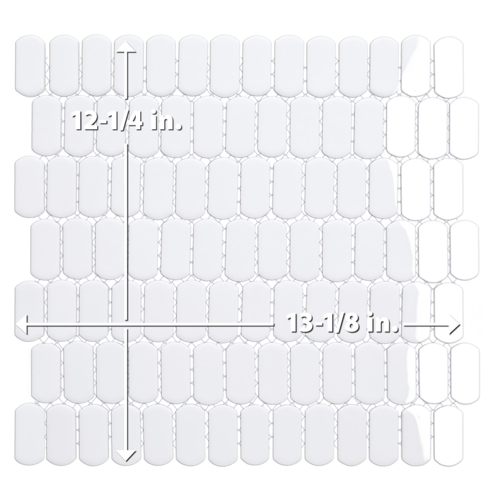 Sample – Hudson Capsule Glossy White Porcelain Mosaic Tile