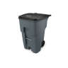 Rubbermaid Commercial, Rollout, 95 gal, Resin, Gray, Square, Receptacle