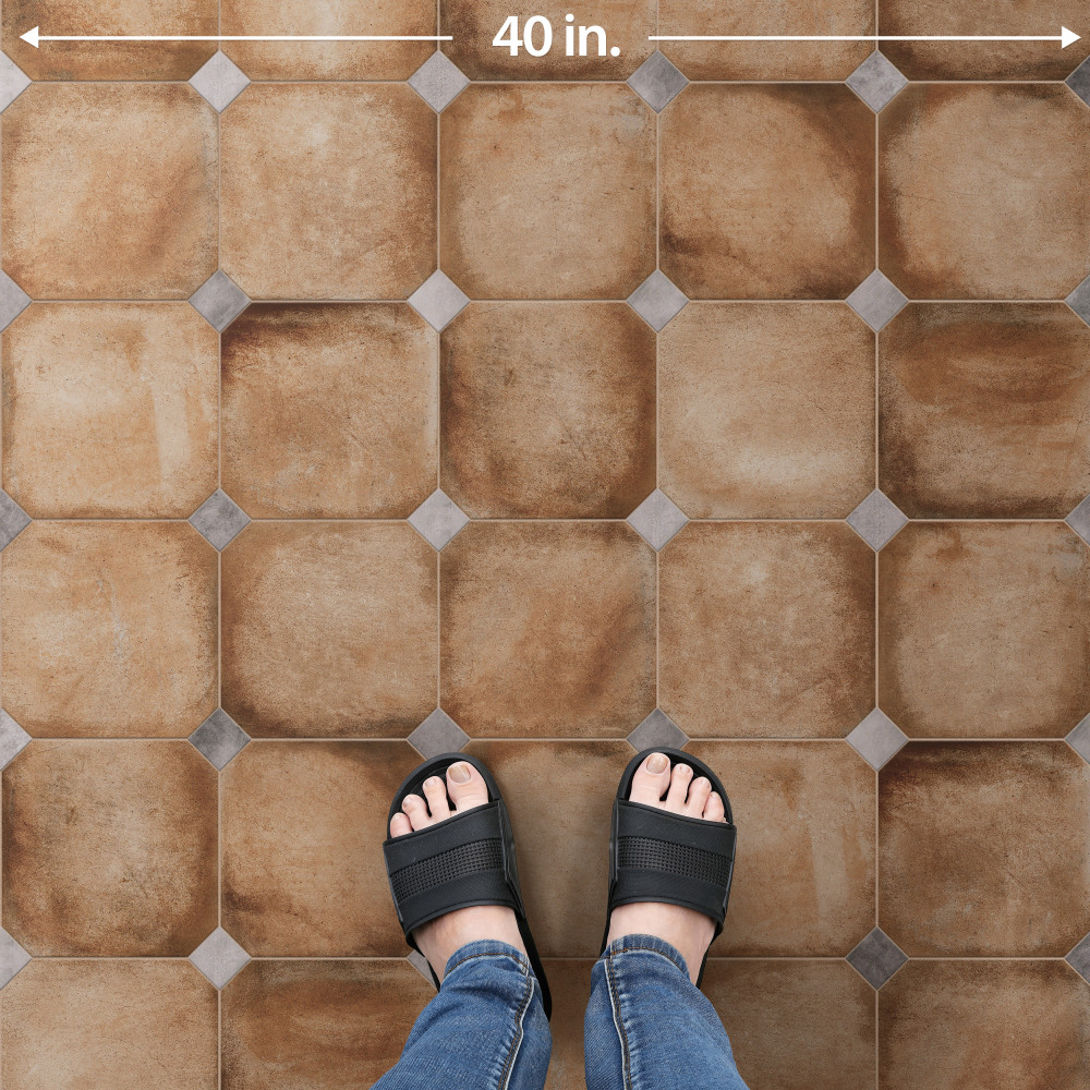 Laverton Octagon Natural with Taco Gris 7-7/8 in. x 7-7/8 in. Porcelain Floor and Wall Tile