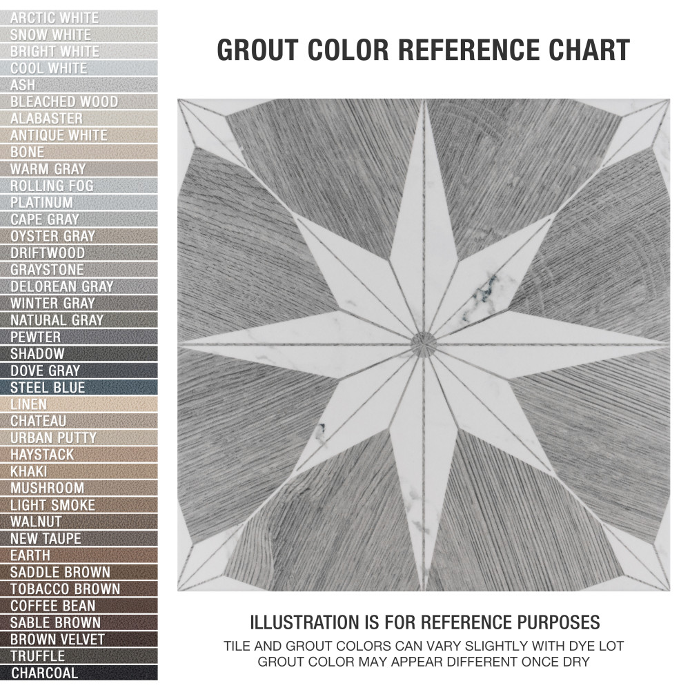 Llama Stella Loire Verso Silver Smoke 9-3/4 in. x 9-3/4 in. Porcelain Floor and Wall Tile