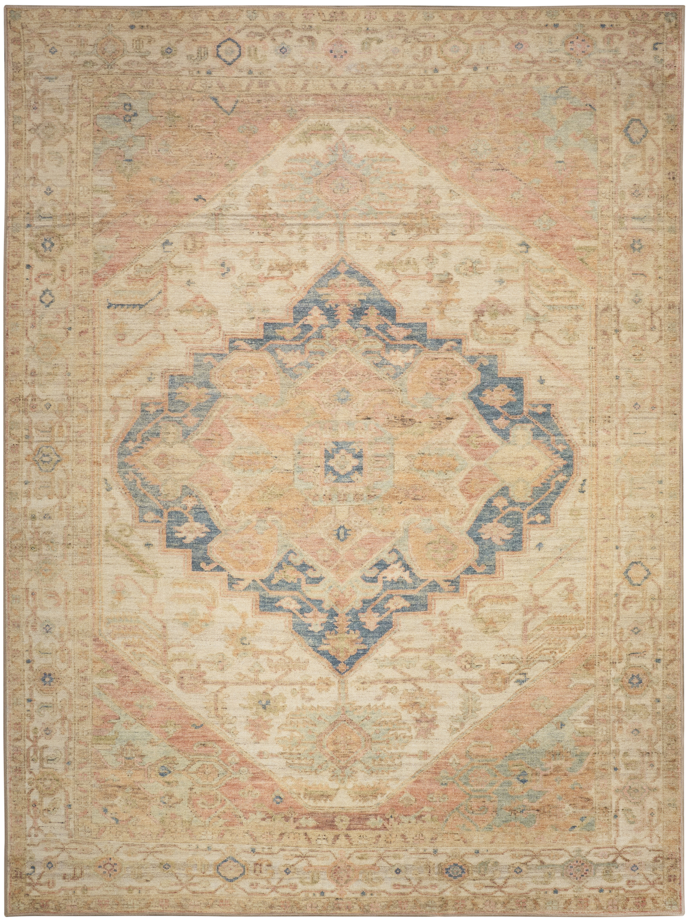 Nourison Vintage Washables 9'10" x 13'2" Multicolor Vintage Indoor Rug