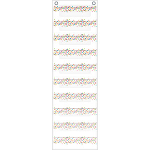 File Storage Pocket Chart, 10 Pockets, Confetti, 14" x 58"