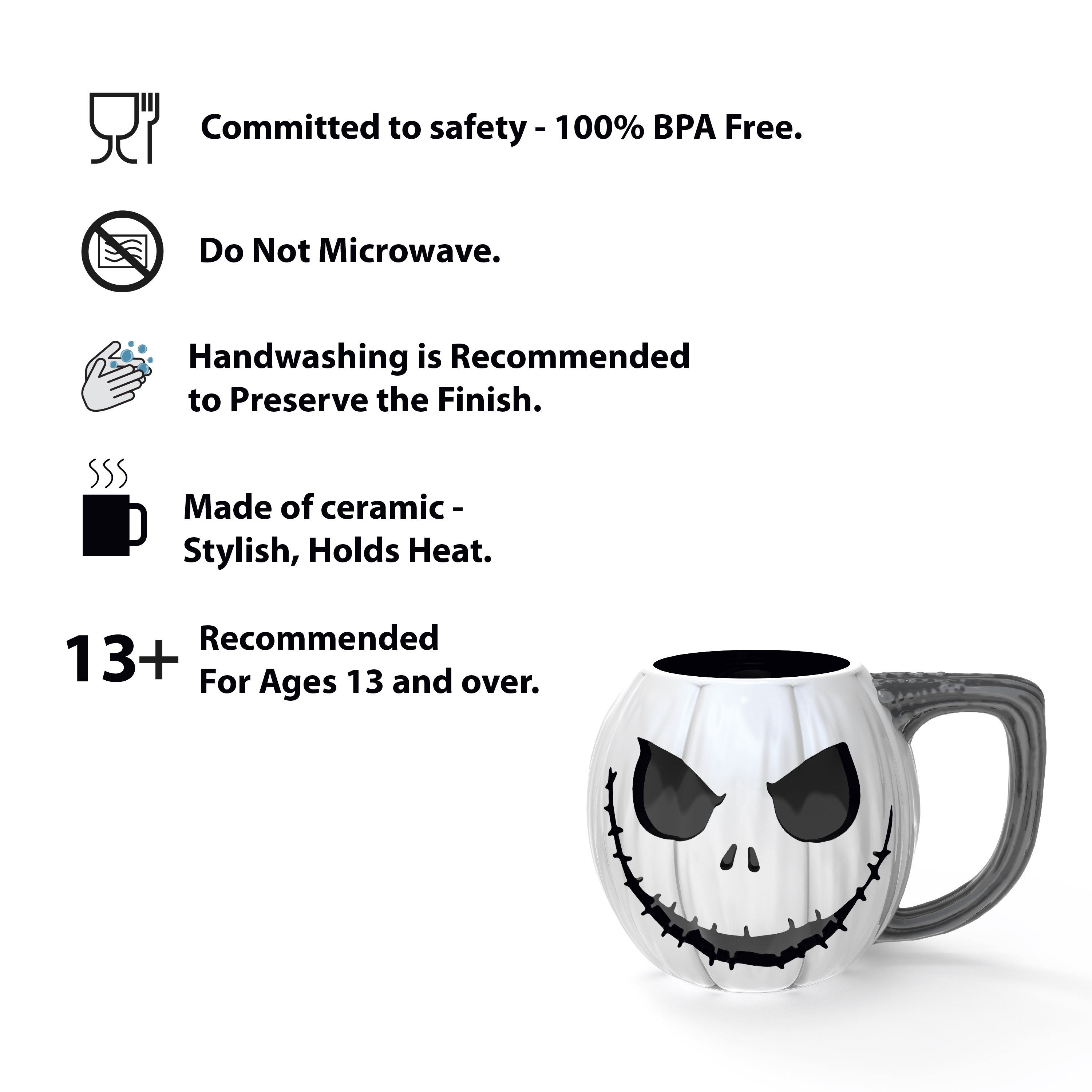 Disney The Nightmare Before Christmas 15 ounce Mug and Spoon, Jack Skellington slideshow image 6 Disney The Nightmare Before Christmas 15 ounce Mug and Spoon, Jack Skellington slideshow image 6