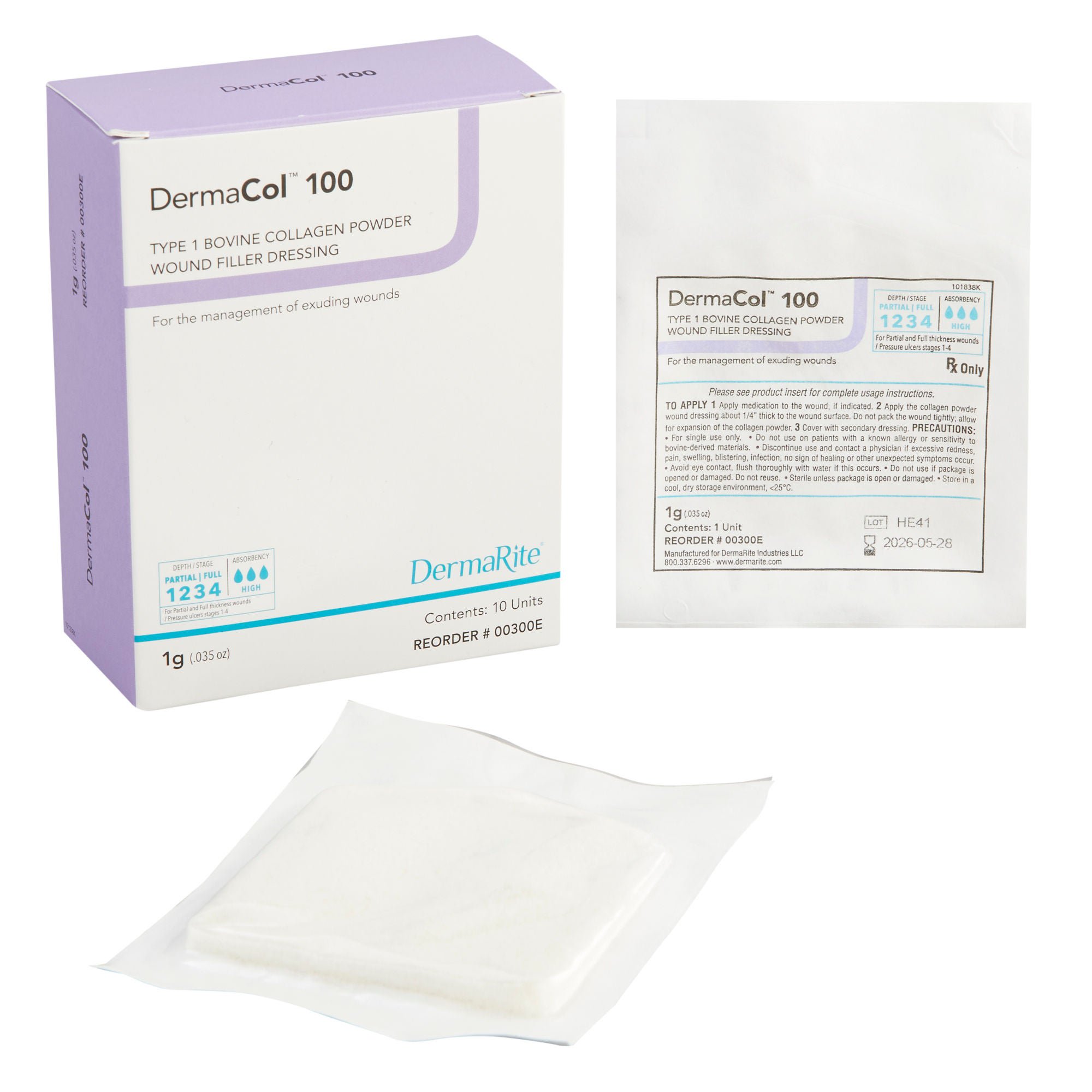 DermaCol™ 100 Wound Filler Dressing, 1 Gram