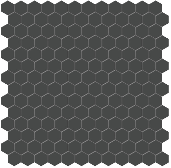 Soho Retro Black 1″ Hexagon Mosaic Matte