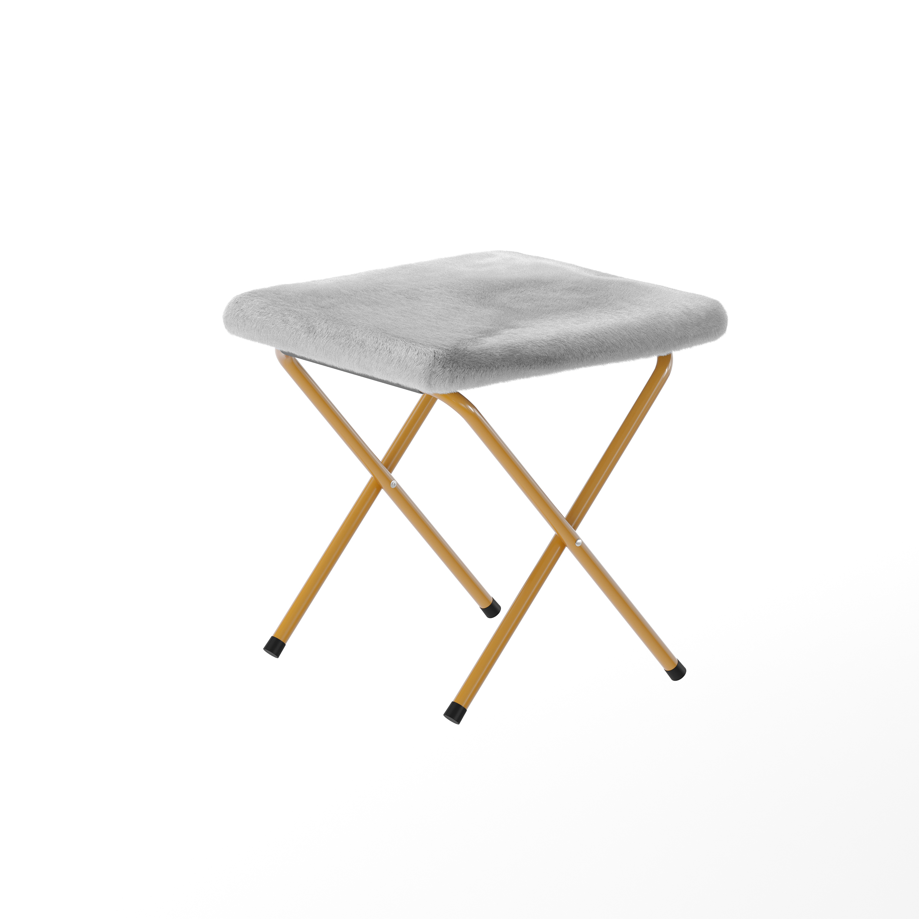 Archer 28" Oversized Portable Faux Fur Folding Saucer Chair with Folding Otto... - Picture 24 of 49