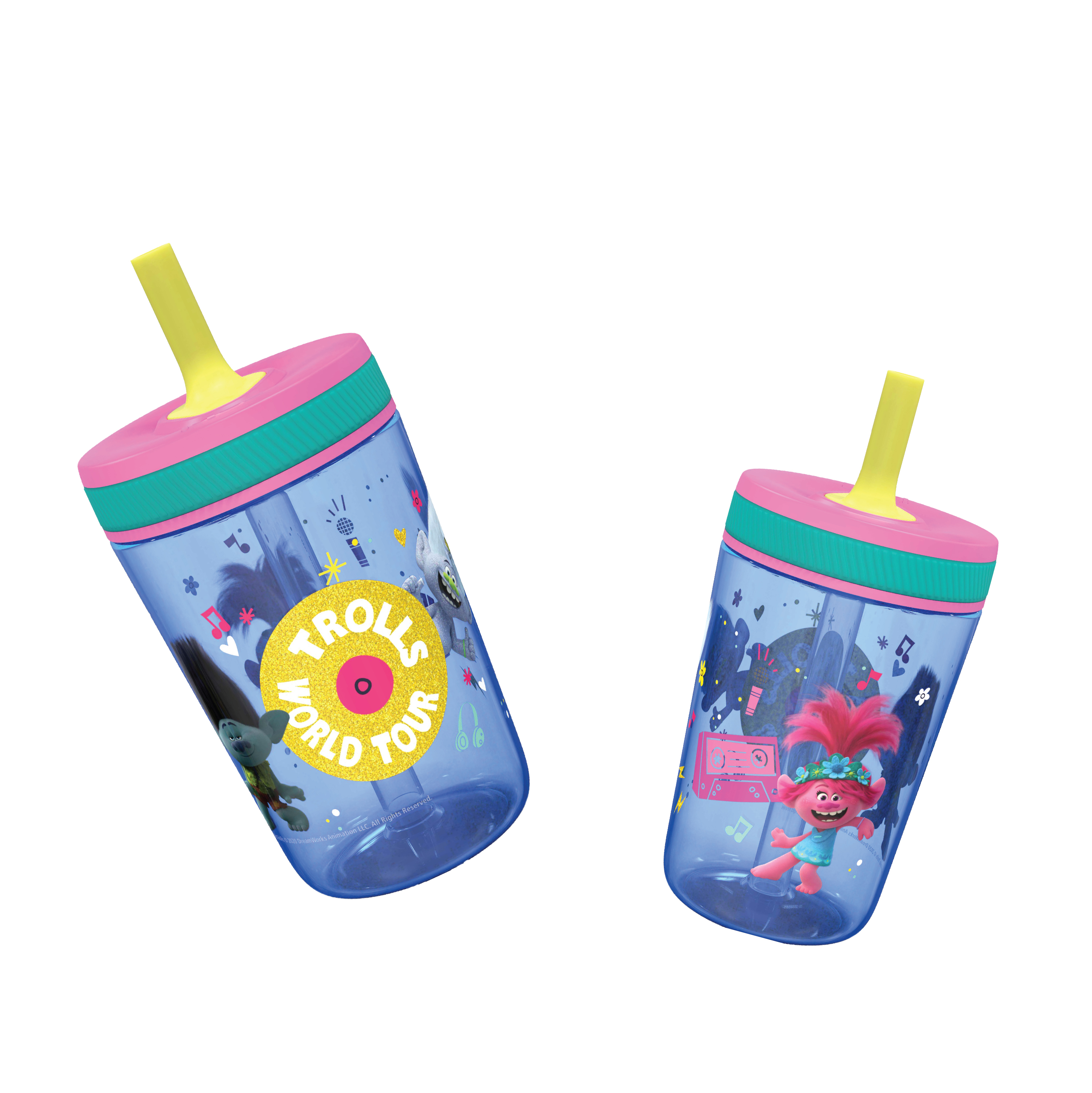 Trolls 2 Movie 15 ounce Plastic Tumbler with Lid and Straw, Poppy and Friends, 2-piece set slideshow image 4 Trolls 2 Movie 15 ounce Plastic Tumbler with Lid and Straw, Poppy and Friends, 2-piece set slideshow image 4